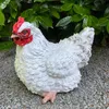 Gartenfigur sitzende weiße Huhn Figur 19 cm Produktbild-Vorschau 1