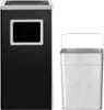 vidaXL Poubelle avec cendrier Hotel 45 L acier noir Voir les images du produit 2