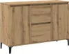 A wooden sideboard with two doors and two drawers, shown against a white background. Náhľad obrázku produktu