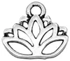 50 Charm-Anhänger Lotus-Blüte 17 x 14 mm silbern Kettenanhänger Geschenkanhänger Produktbild-Vorschau