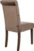 A single brown velvet dining chair is shown from the back and side against a white background. Voir les images du produit