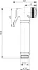 A technical drawing of a hand shower spray head with dimensions. Produktbild-Vorschau