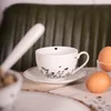 Clayre & Eef Šálka s podšálkou 200 ml Béžová Čierny Náhľad obrázku produktu 7