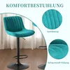 Barhocker Samt Barstühle-Set Höhenverstellbar 360° Produktbild-Vorschau 3