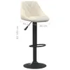 vidaXL Tabouret de bar 2 pcs. velours crème - Tabouret de Voir les images du produit 10