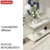 A modern living room scene with a white and chrome shelving unit, decorated with flowers and books. Anteprima dell’immagine prodotto
