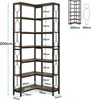 A diagram showing the dimensions of a corner bookshelf. Náhled obrázku produktu