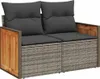 13-tlg. Garten-Sofagarnitur mit Kissen Grau Poly Rattan Produktbild-Vorschau 5