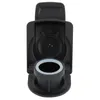 A black coffee capsule adapter with the lid open, showing the inside mechanism and a white rubber ring. Náhled obrázku produktu