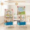 COSTWAY Kinder Tafel Holz, doppelseitige Spieltafel mit Produktbild-Vorschau 4