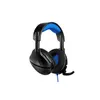 A black and blue gaming headset with a microphone is shown against a white background. Produktbild-Vorschau