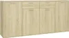 A light-colored wooden sideboard with four doors and two drawers. Anteprima dell’immagine prodotto