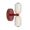 TWIN Wandlamp, E27, 2-licht, metalen lamp in crème en rood, Productafbeelding-voorbeeld 1