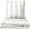 A folded duvet and a pillow with a striped pattern. Produktbild-Vorschau
