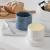 Keramická miska na maslo DOWAN s vekom, uchováva maslo Náhľad obrázku produktu 4