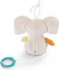 A plush toy elephant hanging from a string, with a pull-string mechanism and a ring. Produktbild-Vorschau