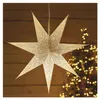 LED Papierstern zum Aufhängen mit silbernem Glitzer in der Mitte, weiß, 60 cm, Innen Produktbild-Vorschau