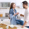Relaxdays Serviertablett Bambus 2er-Set, erhöhter Rand, Produktbild-Vorschau 3