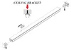 Deckenvorhangschiene 180 cm - weiß - aus Aluminium - mit Produktbild-Vorschau 6
