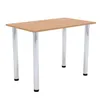 A rectangular table with a light brown top and four silver legs, isolated on a white background. Produktbild-Vorschau