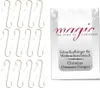 A set of silver S-shaped ornament hooks and a package with product information. Produktbild-Vorschau