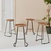 sweeek - 4er-Set Barhocker aus Mangoholz und Stahl, Produktbild-Vorschau 8