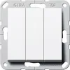 GIRA 283003 Wippschalter Ein Aus 3fach System 55 Reinweiß Produktbild-Vorschau 1