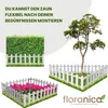 Floranica 4 Stk. Zierzaun aus Holz 100 x 30 cm Weiß Produktbild-Vorschau 4