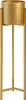 A tall, gold metal plant stand with a cylindrical pot holder at the top. Anteprima dell’immagine prodotto