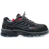 A black safety shoe with gray and red accents, shown from the side against a white background. Produktbild-Vorschau