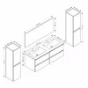 Doppelwaschtisch Keramik Badmöbel Set 120 cm Weiß Produktbild-Vorschau 4