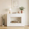 vidaXL Konsolentisch Hochglanz Weiß 101 x 29 x 74 cm Produktbild-Vorschau 2