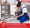 A repairman is fixing a dishwasher. Produktbild-Vorschau