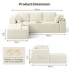 Product dimensions and shipping information for a sectional sofa. Náhled obrázku produktu