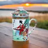 Keramik Teetasse mit Deckel + Sieb für Losen Tee mit Produktbild-Vorschau 2