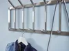 Wieszak ścienny metalowy srebrny 65x30x10 cm designerski Podgląd zdjęcia produktu 4
