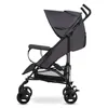 A side view of a gray baby stroller against a white background. Produktbild-Vorschau