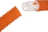 A close-up shot of two parts of an orange corrugated tube, one with a white plastic connector, against a white background. Produktbild-Vorschau