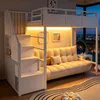 Flieks Etagenbett 90x200cm mit Led, Hochbett Metallbett mit Produktbild-Vorschau 1