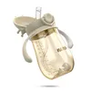 A baby bottle with handles and a straw, presented against a white background. Produktbild-Vorschau