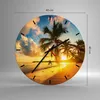 Wanduhr - Rund - Glasuhr - Meer Strand Palme - 40x40cm - Produktbild-Vorschau 3