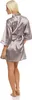 Damen Morgenmantel kurzer Kimono in Satin-Optik; Taupe M Produktbild-Vorschau 2