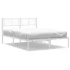 A white metal bed frame with a mattress on a white background. Náhled obrázku produktu