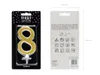 Geburtstagskerze Zahlen 0 bis 9 gold glitzernd 10cm Produktbild-Vorschau 3