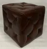 Luxus Chesterfield Leder Echtleder Hocker Sitzhocker Fußhocker Würfelhocker Dunkelbraun Luxury Chesterfield Leather Genuine Leather Stool Foot Stool Cube Stool Dark Brown