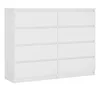 A white, eight-drawer dresser shown from a three-quarter front view against a white background. Anteprima dell’immagine prodotto