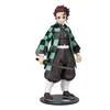 A full-body shot of an action figure of Tanjiro Kamado from Demon Slayer, standing on a black display base against a white background. Anteprima dell’immagine prodotto