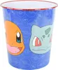 A close-up of a Pokemon-themed trash can with Charmander and Bulbasaur graphics. Podgląd zdjęcia produktu