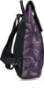 Side view of a purple backpack with a geometric pattern. Produktbild-Vorschau