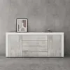 doporro Sideboard Kommode in Weiß matt und Beton 167x36 cm Produktbild-Vorschau 2